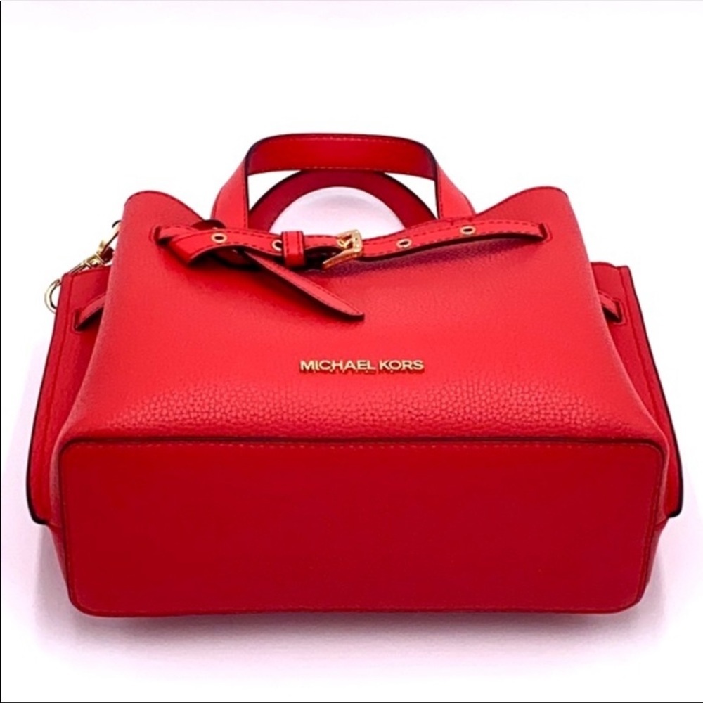 MICHAEL KORS EMILIA SMALL SATCHEL DARK SANGRIA - Picture 6 of 16